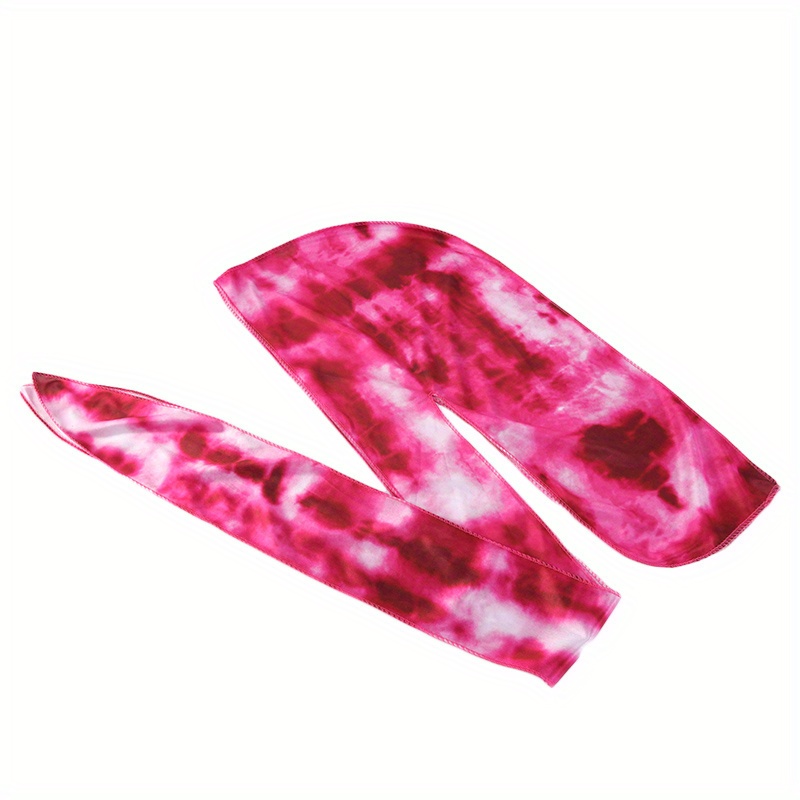 Tie Dyed Thick Silky Durag Floral Print Wave Cap