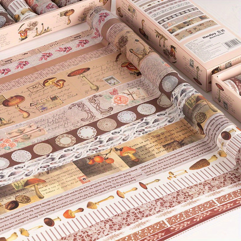 HEVIRGO Vintage Washi Tape Decorative Paper Masking Tape DIY Adhesive  Scrapbook Sticker