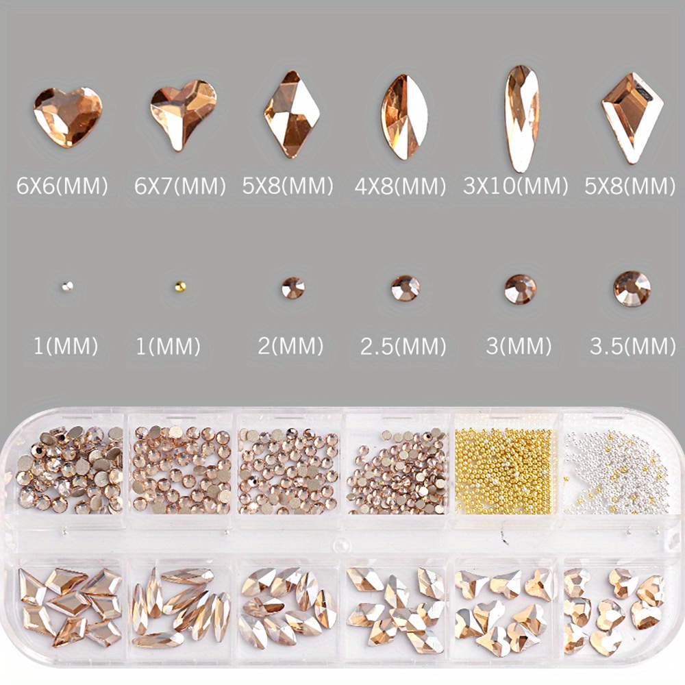 Pequeños Diamantes De Imitación De Cristal AB, Perlas Para Uñas, Tamaño  Redondo, Perlas Mixtas, Joyas De