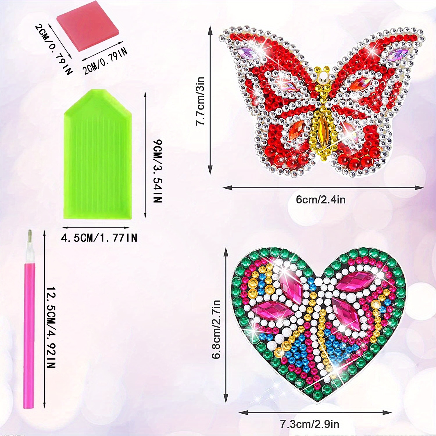 10pcs Diy Diamond Painting Keychain, Diy Art Craft Animal And Love Heart Diamond  Painting Kits For Women Girls Purse/key