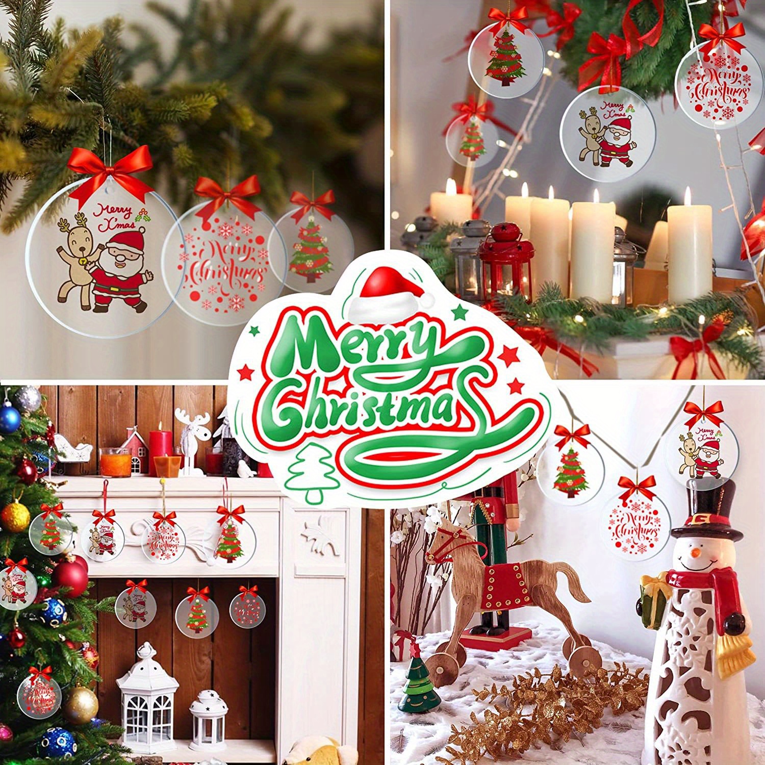 30 Pcs 3.15 Inch Acrylic Sublimation Ornament Blanks with Holes, Round  Acrylic Christmas Ornaments for DIY Painting, Hanging Ornaments for  Christmas