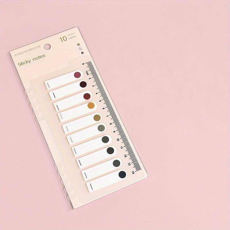 Sticky Note Index Tabs - Ruler - 10 Colours - La Laila
