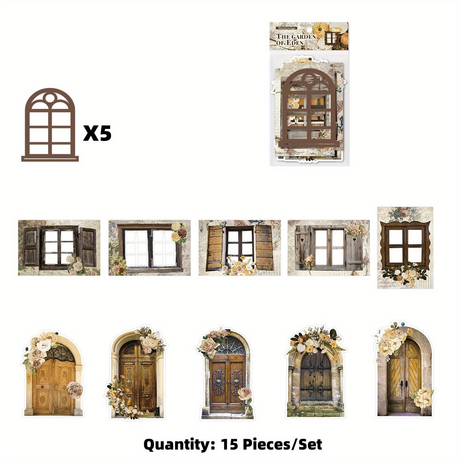 Window Of Time Series Vintage Character Architecture Sticker - Temu