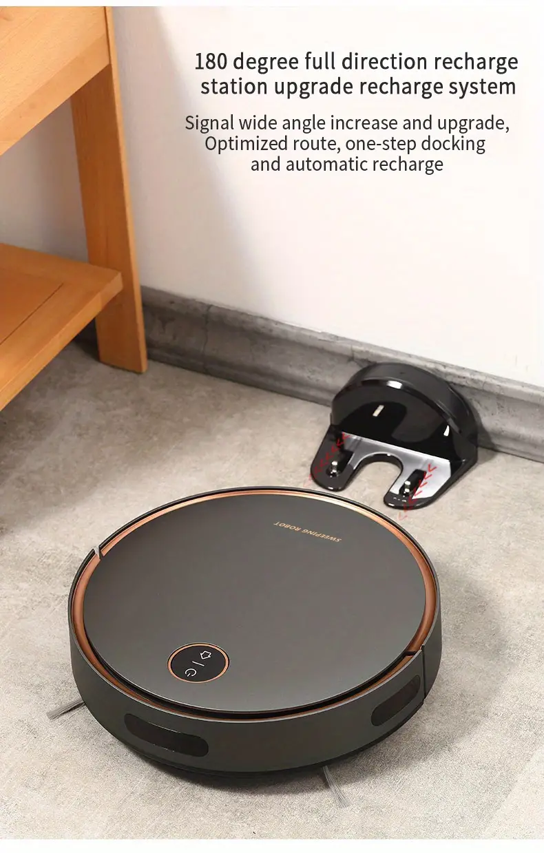 1pc automatic robot vacuum cleaner self charging mopping machine three in one large scale sweeping for pet hair dry wet mopping and disinfecting floors strong suction sweeper vacuum cleaner lazy cleaning machine smart cleaning sweeper small appliance details 7