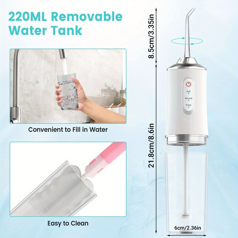 4 In 1 Water Flosser For Teeth, Cordless Water Flossers Oral Irrigator With DIY Mode 4 Jet Tips, Tooth Flosser, Portable And Rechargeable For Home Travel, For Men And Women Daily Teeth Care, Ideal For Gift, Father Day Gift details 5