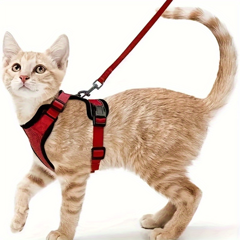 Escape proof Cat Harness Leash Set Breathable Adjustable Temu