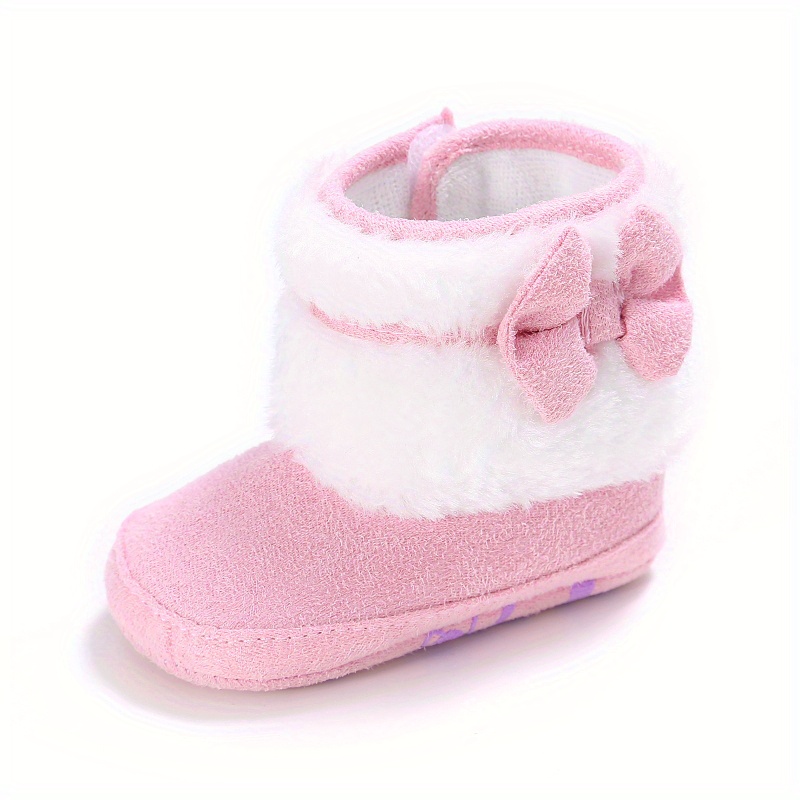 girl baby warm winter snow boots soft bottom plus fleece shoes details 2