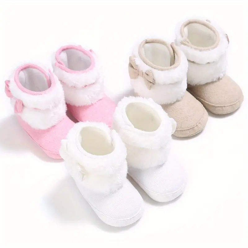 girl baby warm winter snow boots soft bottom plus fleece shoes details 0