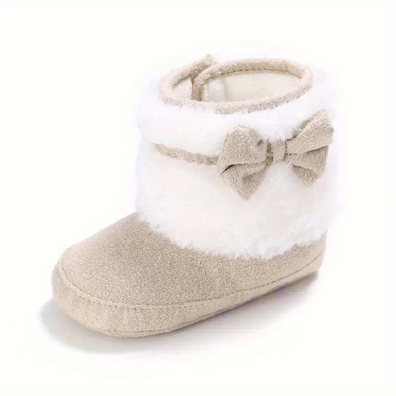 girl baby warm winter snow boots soft bottom plus fleece shoes details 3