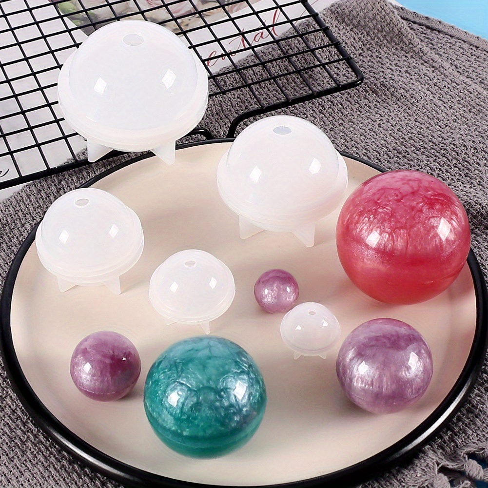 Large Silicone Resin Sphere Mold, Set of 4