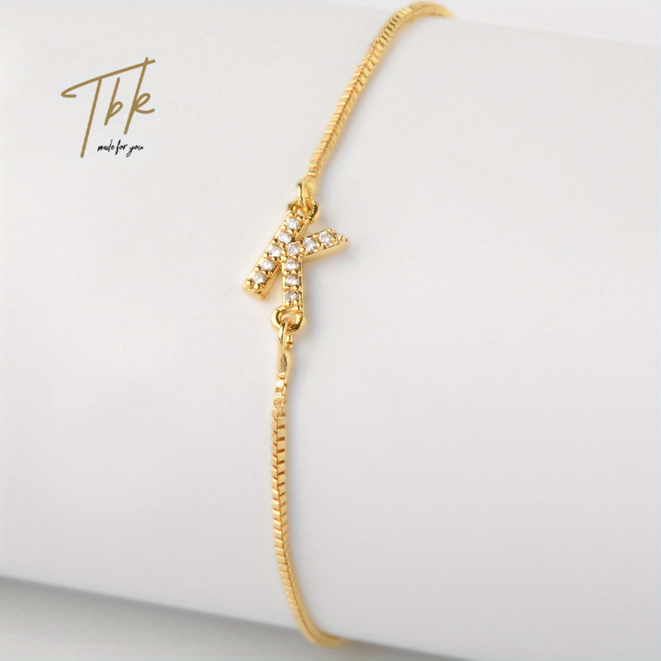 Letter K Bracelet in 18K Gold Plated