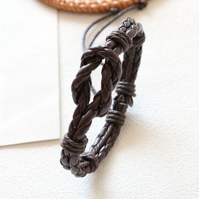 Adjustable PU Leather Bracelet Student Hand Rope