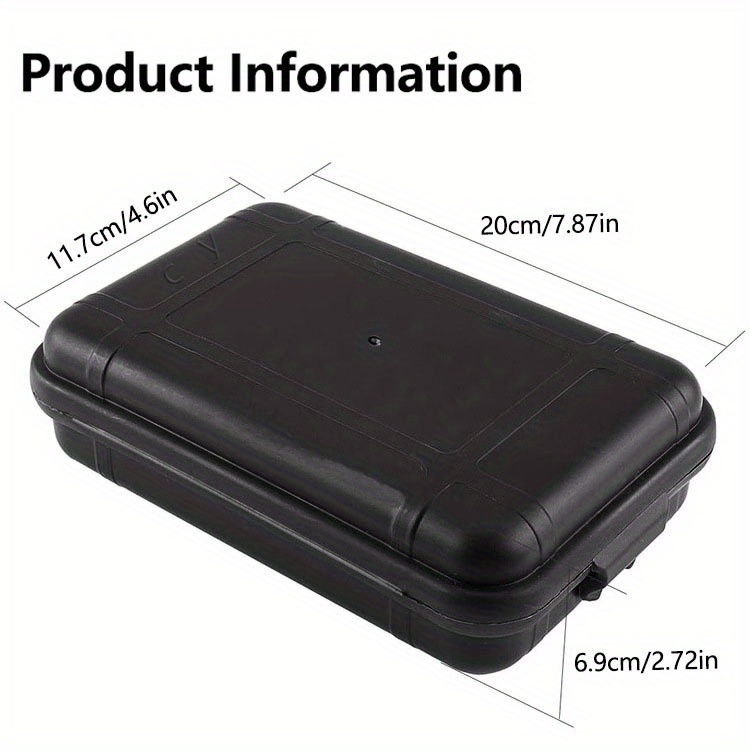 1pc Waterproof Shockproof Airtight Survival Box Black Dry Storage Container  Hiking Hunting Camping Adventures, 24/7 Customer Service