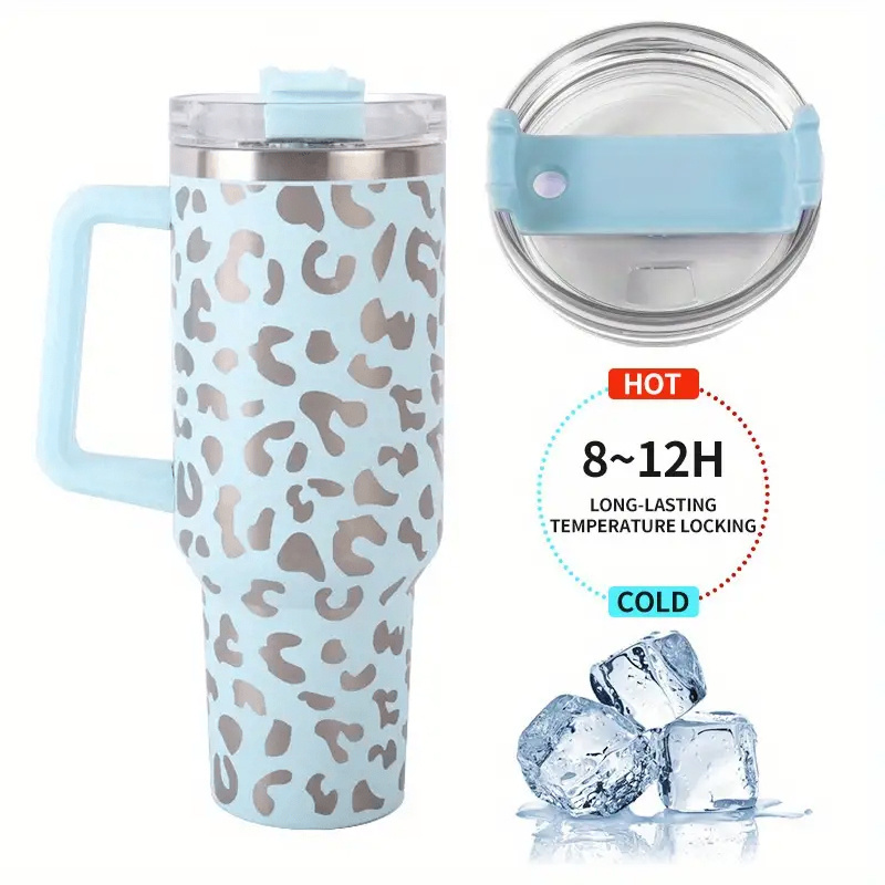 QEAGVJ 40oz Insulated Leopard Tumbler With Lid and Straws,Stainless Steel  Coffee Tumbler with handle…See more QEAGVJ 40oz Insulated Leopard Tumbler