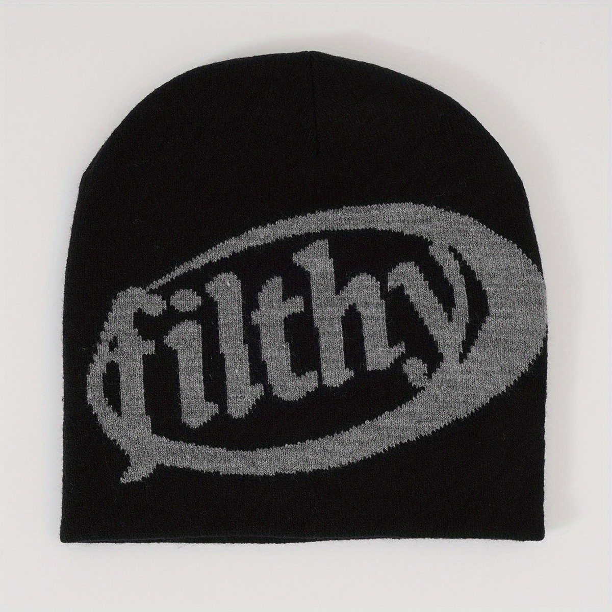 Y2K Candy Knitted Beanie Unisex Letter Jacquard Couple Skull Cap