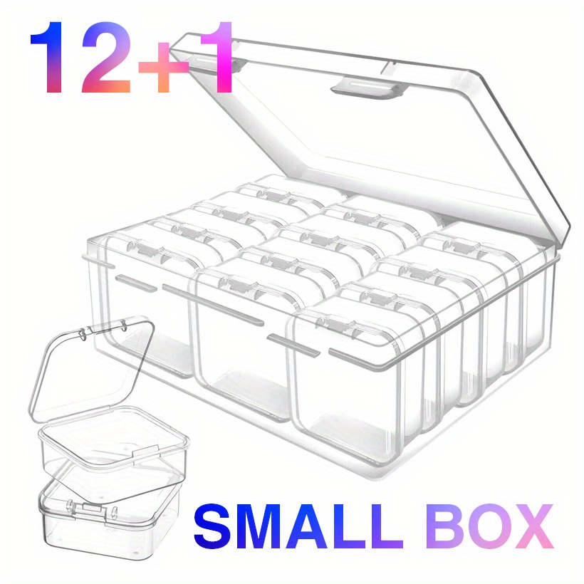12pcs Mini Plastic Storage Box, Small Jewelry Beads Organizer, Portable  Storage Box With Hinged Lid, Finishing Storage Container Box, For Small  Items