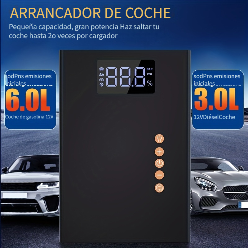 Arrancador Bateria Coche Potenciador Portatil Cargador Banco