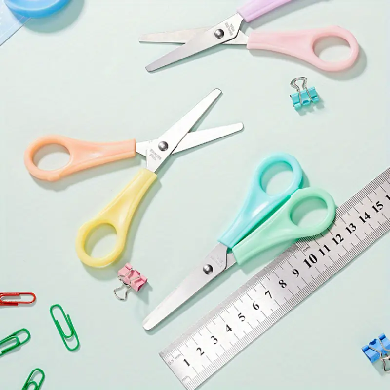Cute Child Safety Hand Scissors Student Paper Cutting Diy Anti-pinch Small  Scissors for Kindergarten Baby