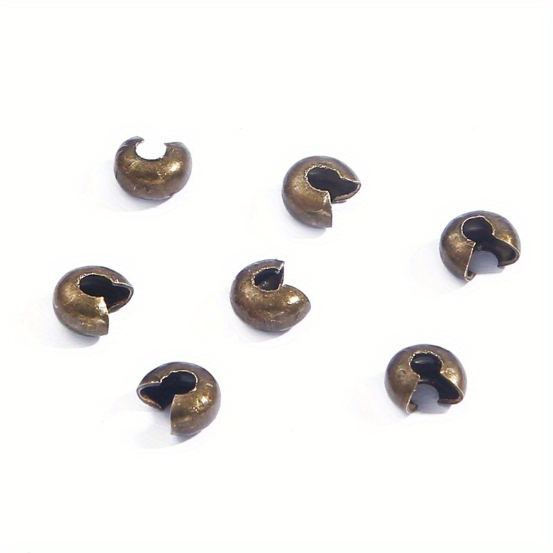 100pcs/pack 3mm 4mm Round Crimp Covers Bead Caps Spacer Beads For Diy Jewelry  Making