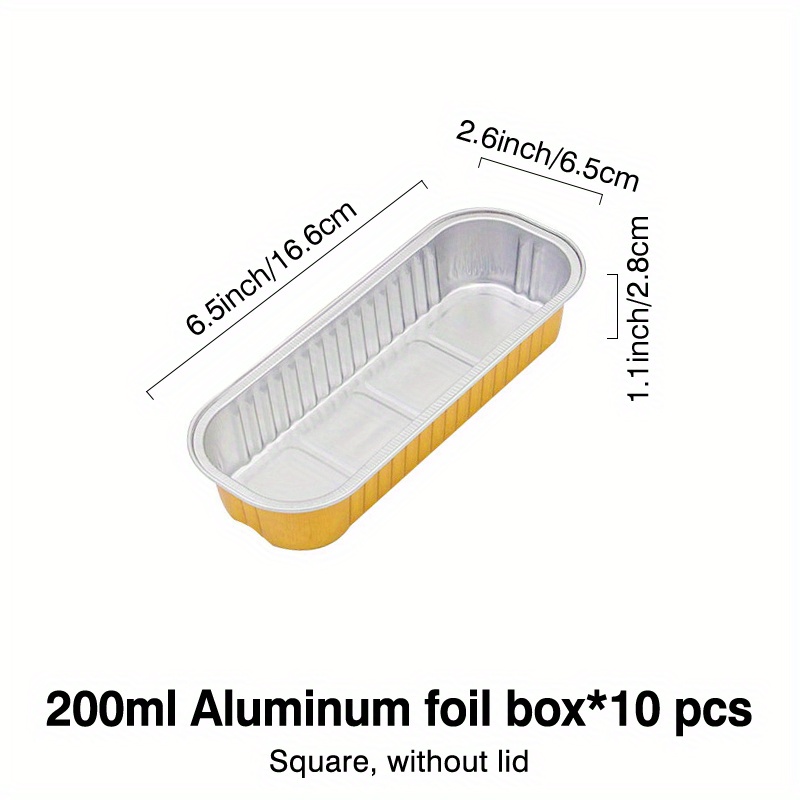 Disposable Aluminum Foil Tin Box Aluminum With Lid Rectangular Tin Foil  Packing Box 200ml Disposable Metal