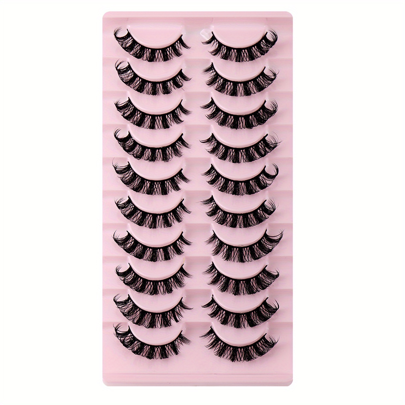 Image of 10 Pairs Dd Russian Volume Lash Extension Natural Curly Fluffy Wispy Makeup False Eyelash For Daily Party Dating Makeup Use Gift For Girls And Women