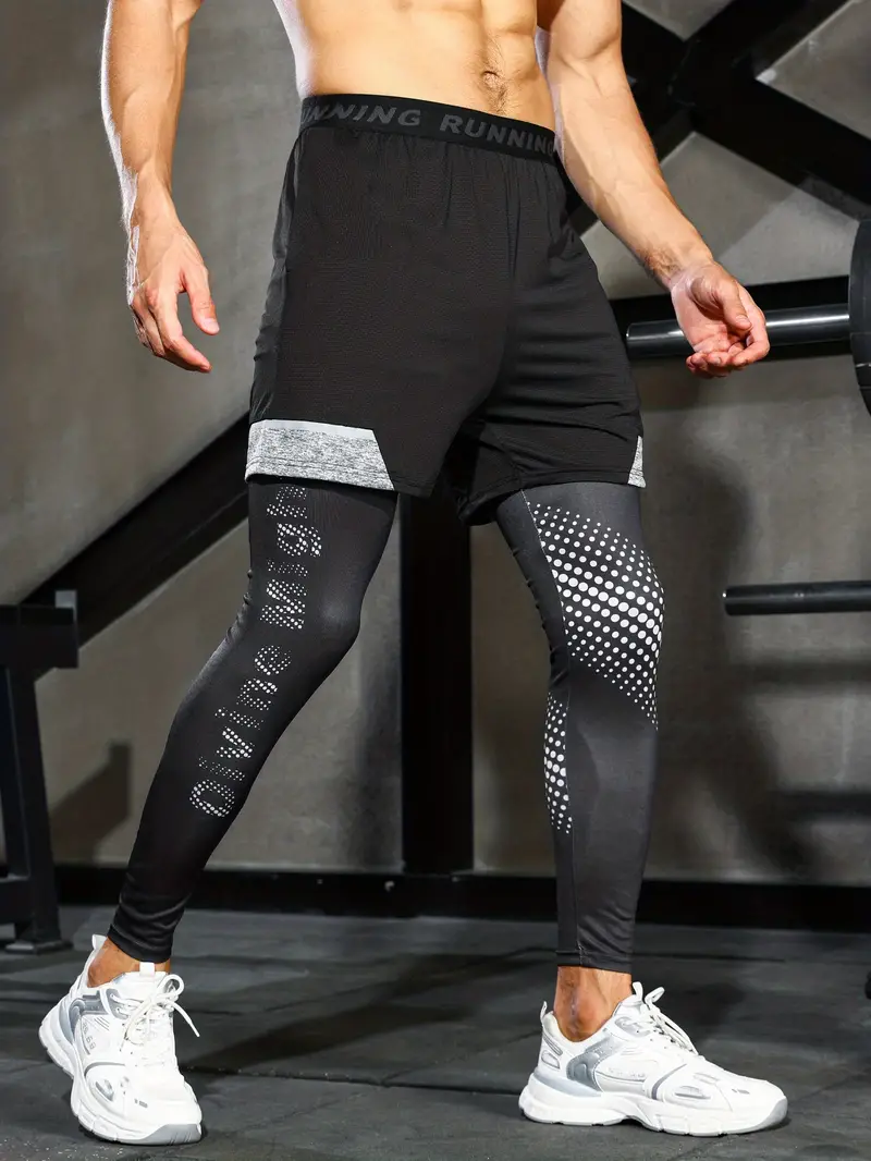 Mens Athletic Compression Pants Sport Long Leggings Training Workout  Trousers