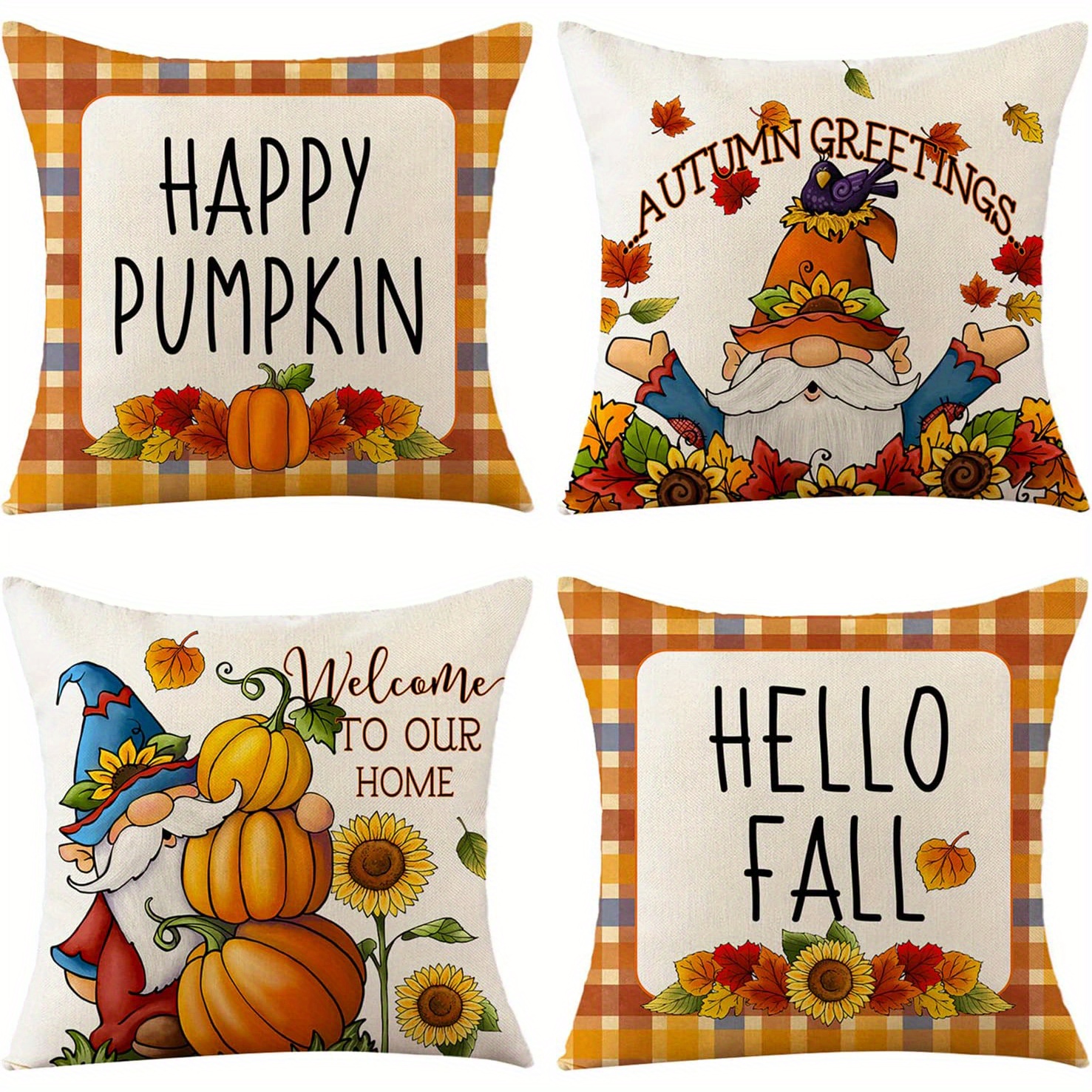 Fall Decor Pillow Covers Autumn Pumpkin Farmhouse Throw - Temu