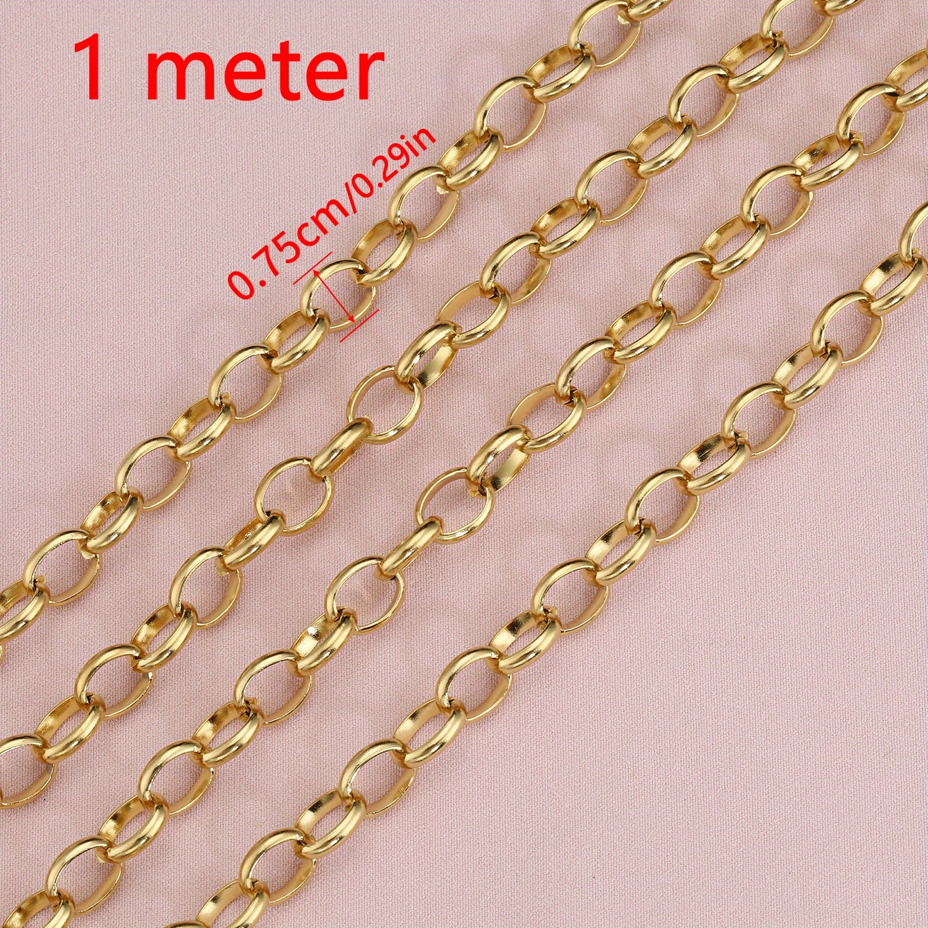 1meter Stainless Steel Chain Oval Curb Cuban Chains For - Temu