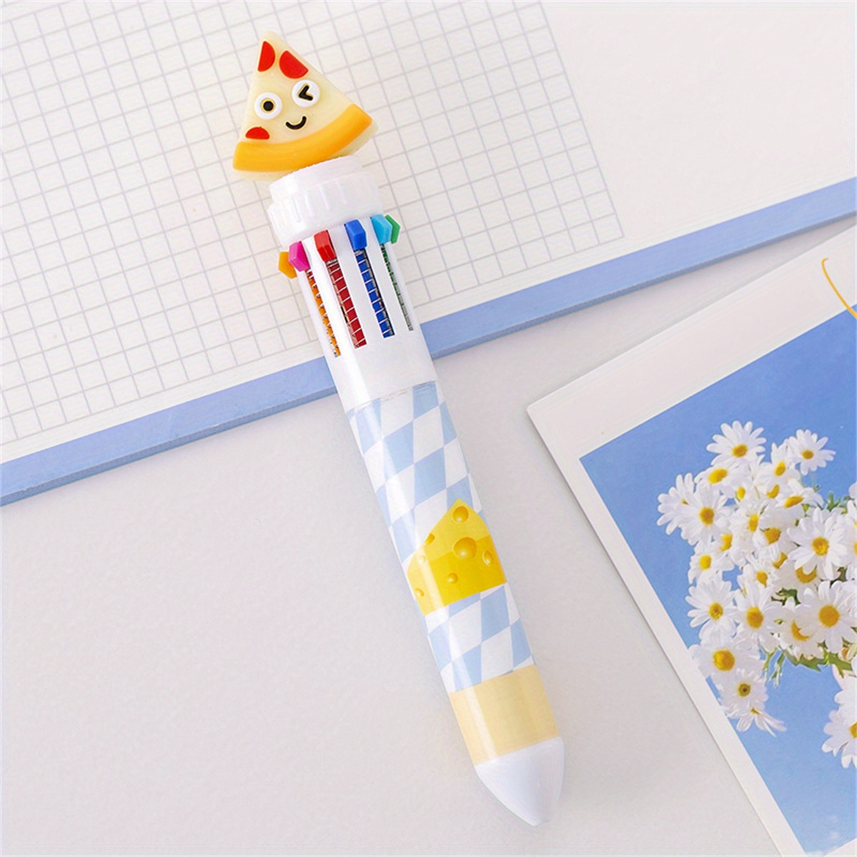 12Pcs Kawaii Cartoon Bear 10 Colors Ballpoint Pen Multicolored