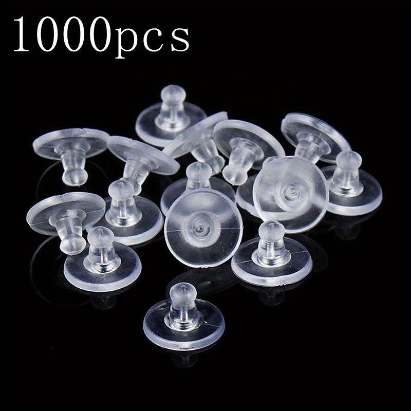 100 silicone earring backs, Clear ear nuts, Jewelry making stoppers