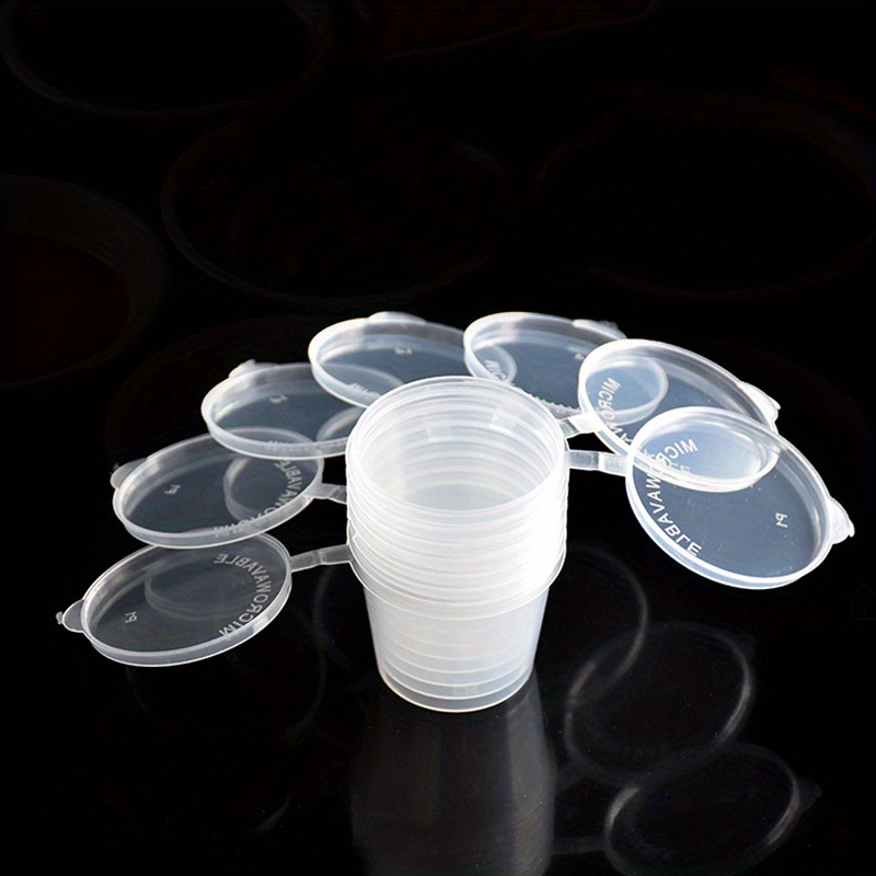 Disposable Sauce Cup with Lid Small Condiment Box Taste Take-Away Oil  Vinegar Pepper Plastic Cup with Lid - China Disposable Clear Plastic Sauce  Packing Cup Box, PP Pet Thicken Takeout Soy Sauce