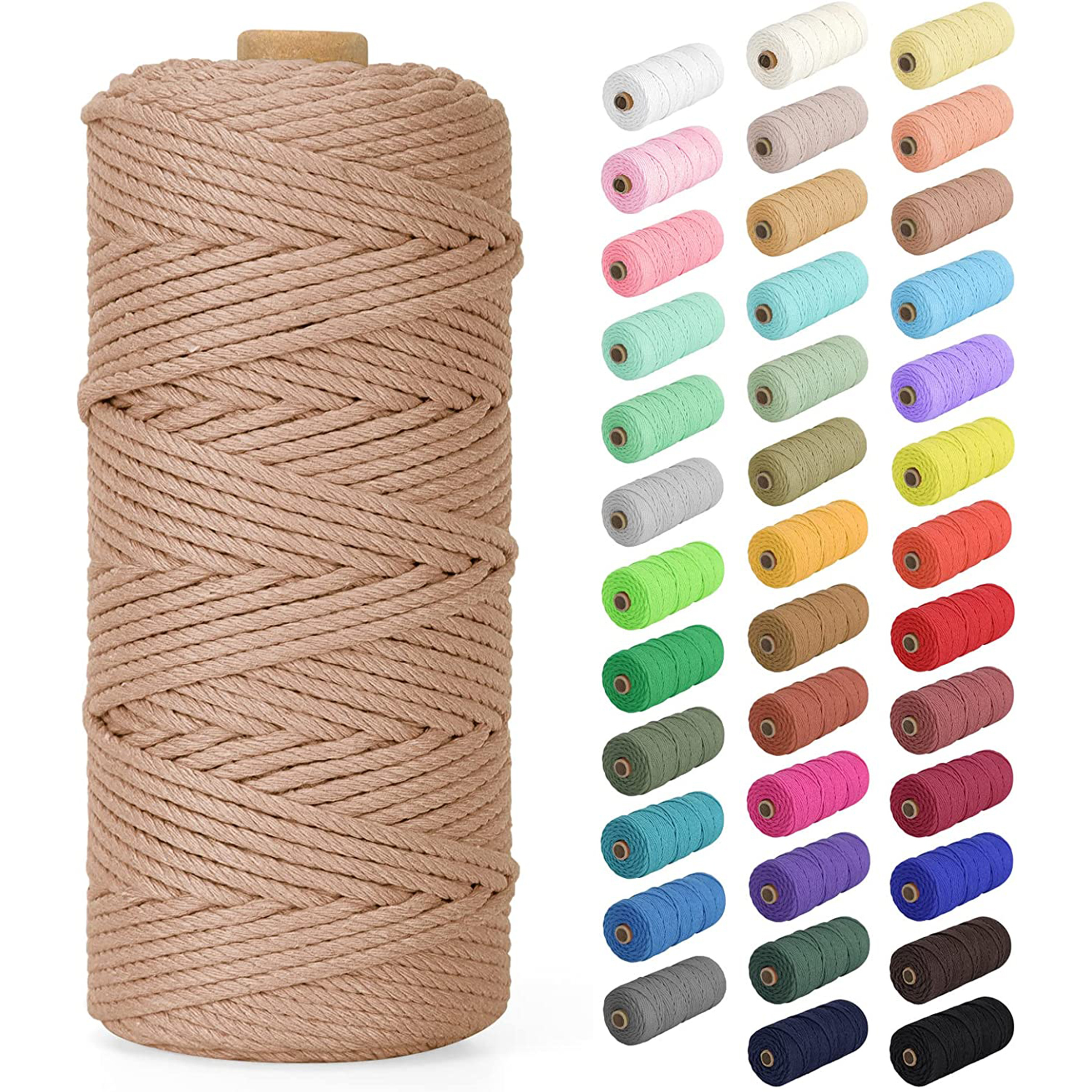 3mm Single Strand Macrame Cord 1 Ply Twisted Coloured Cotton String for Diy  Hangings, Soft Rope Supplies -  Norway