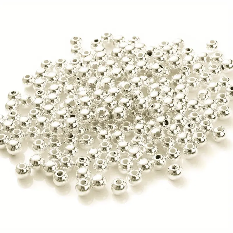 5mm Silver Plated Round Ball Spacer Beads