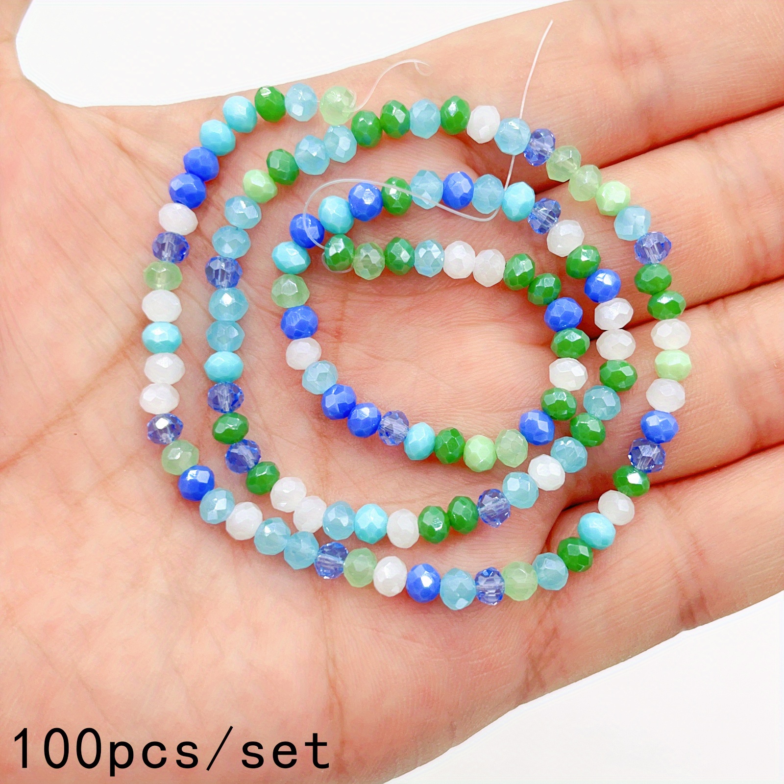 100pcs Mixed Colors Glass Crystal Beads 8mm Faceted Rondelle Loose