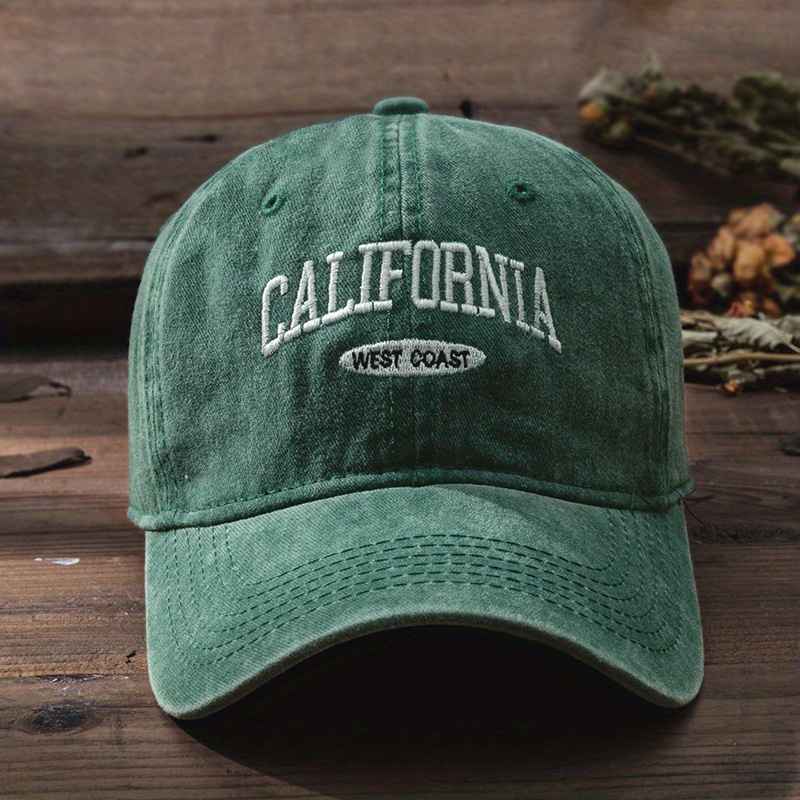 California Embroidery Baseball Unisex Washed Distressed - Temu