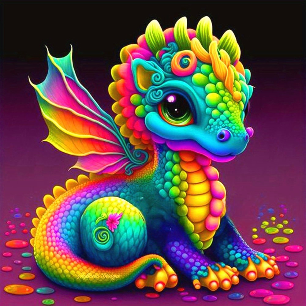 Cute Baby Dragon - Diamond Paintings 