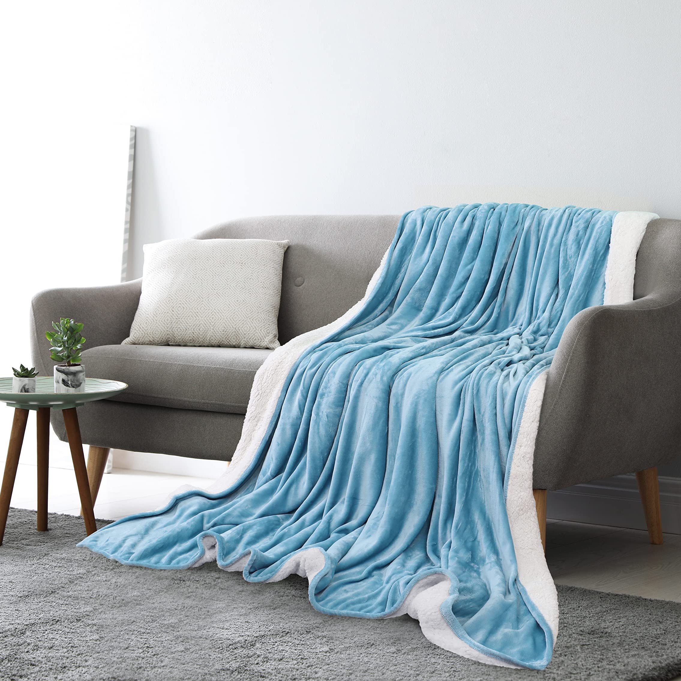 Light blue throw online for sofa