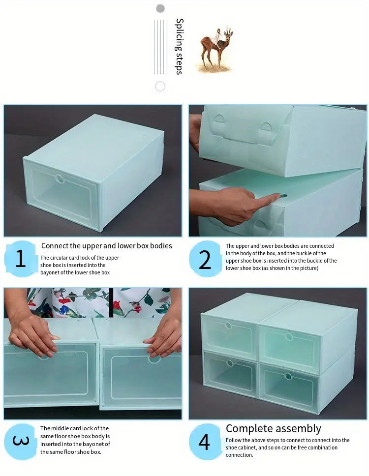 12pcs thickened plastic shoes boxes transparent easy assembly shoes organizer dustproof pp shoes box for men and women side opening door shoes cabinet high quality shoes storage box details 1