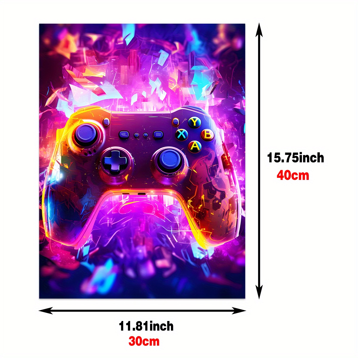 Neon Style Gaming Controller Poster Just One More Game - Temu