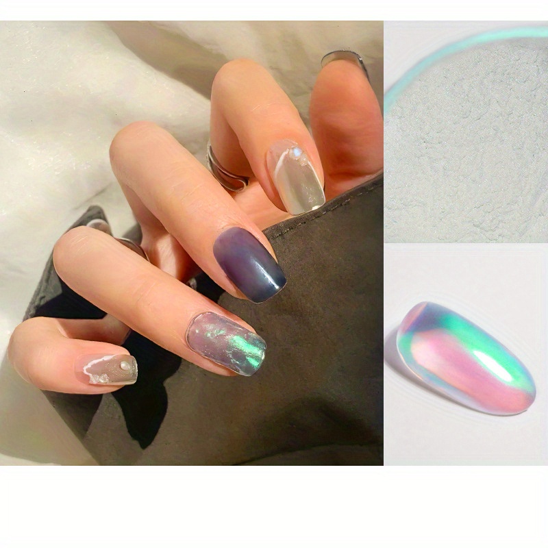 Chrome Nail Powder Holographic Aurora Iridescent Pearlescent - Temu