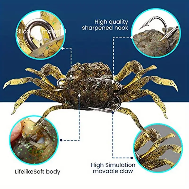 Realistic Soft Fish Crab Lures Sharp Hooks Perfect Saltwater - Temu