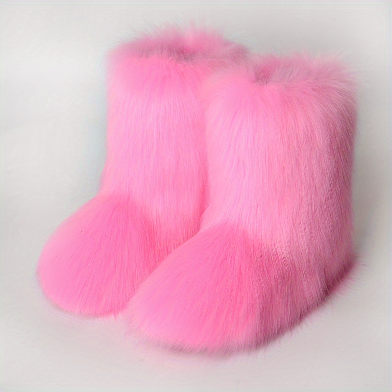 ICON YETI PALE-PINK FAUX-FUR BOOTS