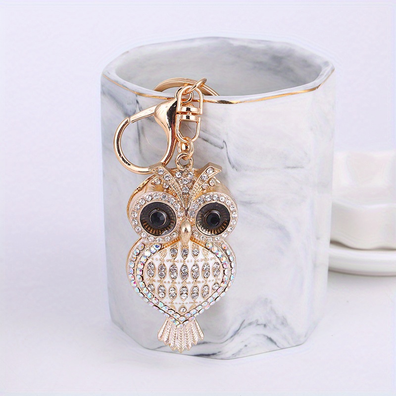 Owl Keychain Rhinestone Keyring Owl Keychain Owl Jewelry 