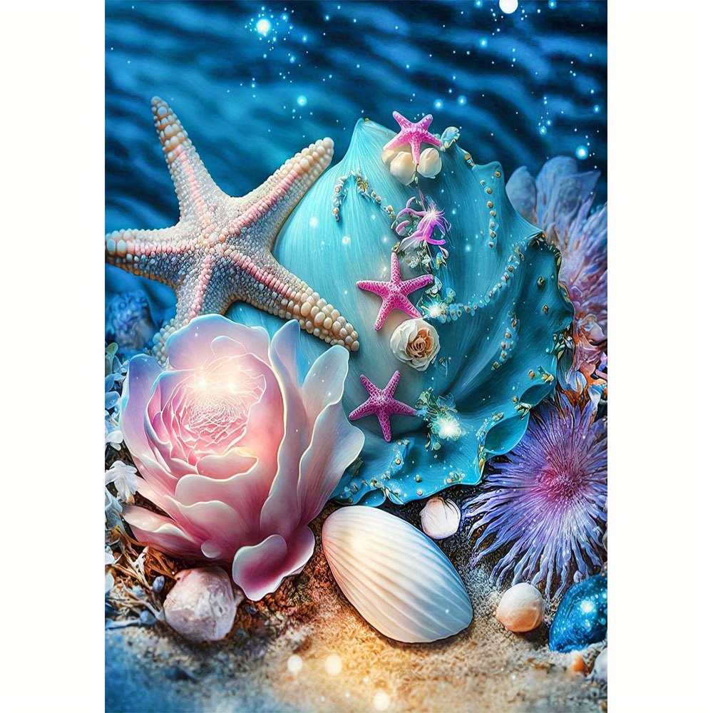 5D DIY Diamond Painting Cute Starfish Picture Mosaic Needlework Full  Diamond Embroidery Rhinestones Cross Stitch Wall Decorative