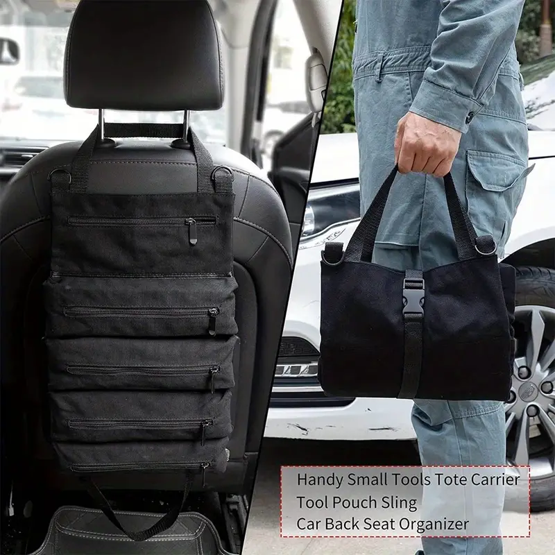 1 Stück Autositz-Rückenaufhängungs-Aufbewahrungstasche, Faltbare  Multifunktionale Werkzeug-Rolltasche, Elektriker-Tasche Für Hardware