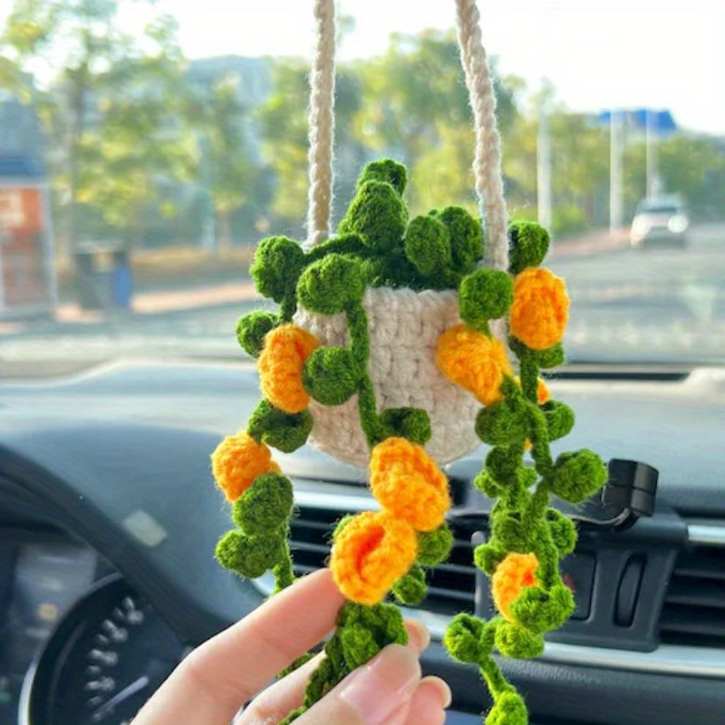 Neue Auto Ornament Handgemachte Häkeln Hängende Orchidee - Temu