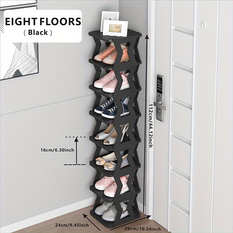 6 Tier Narrow Shoe Rack, Small Vertical Shoe Stand, Space Saving