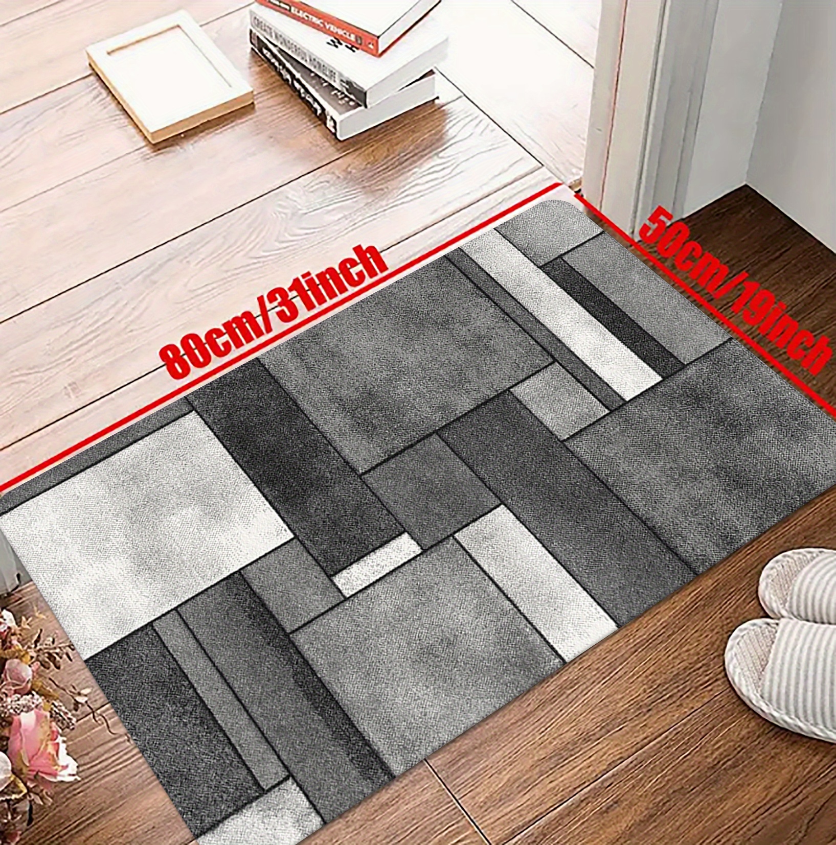 1pc geometric print kitchen mat non slip oil proof floor mat waterproof runner rug dirt resistant floor mat machine washable entrance doormat   room laundry bathroom sink water absorbing floor mat details 5