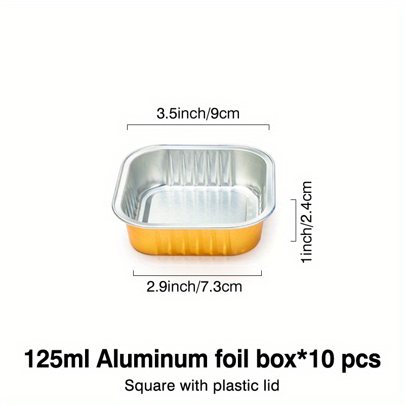 25pcs/set, Juego De Recipientes De Aluminio Cuadrados Desechables,  Contenedores De Alimentos De Papel De Aluminio Para Cocinar, Calentar,  Almacenar, Preparar Alimentos, Reciclables, Herramientas De Cocina,  Accesorios De Cocina, Suministros De Cocina