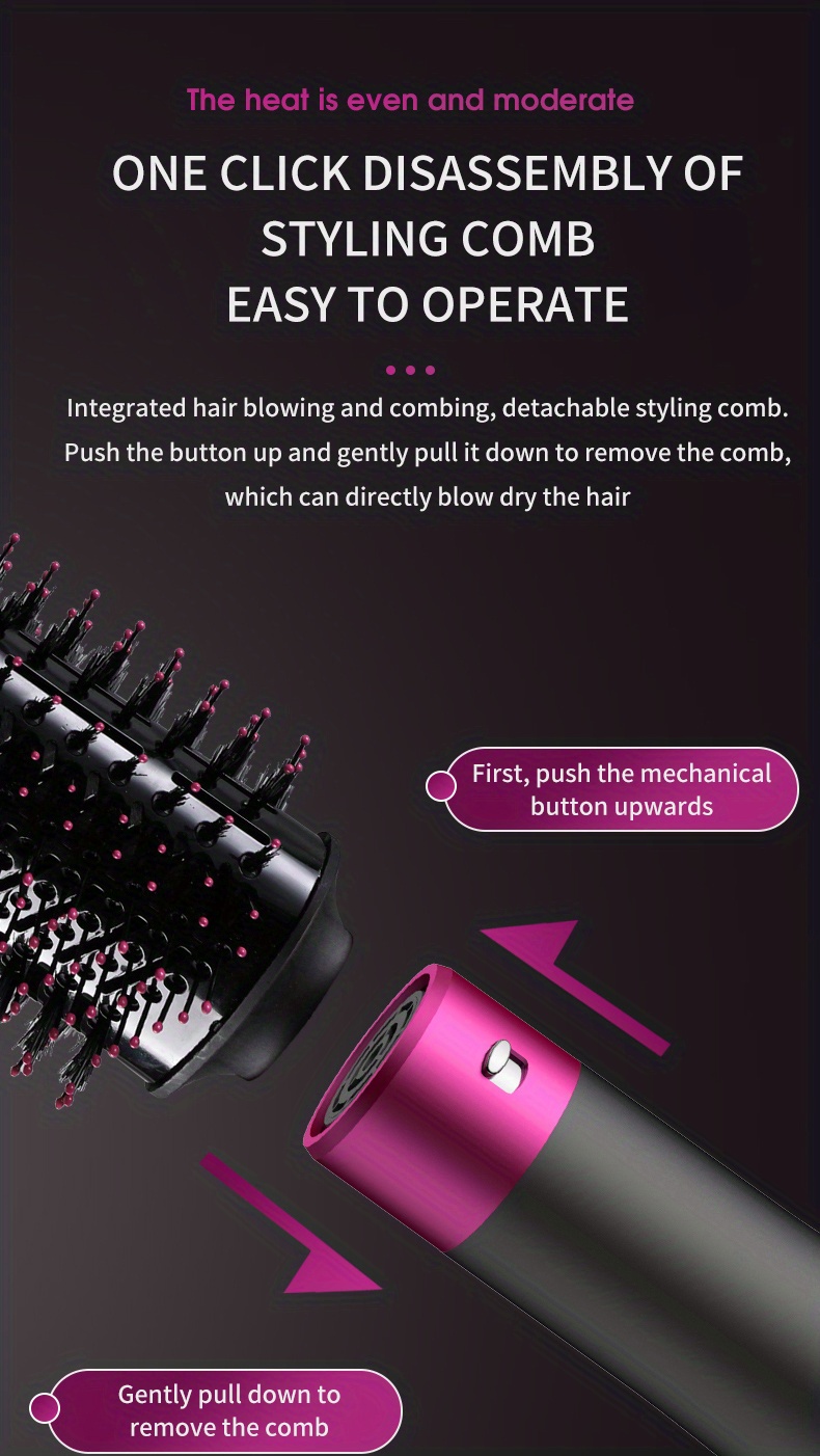 negative ion straight hair comb artifact does not hurt hair dual use straight curling iron multifunctional detachable comb head hair styling hair dryer comb details 14